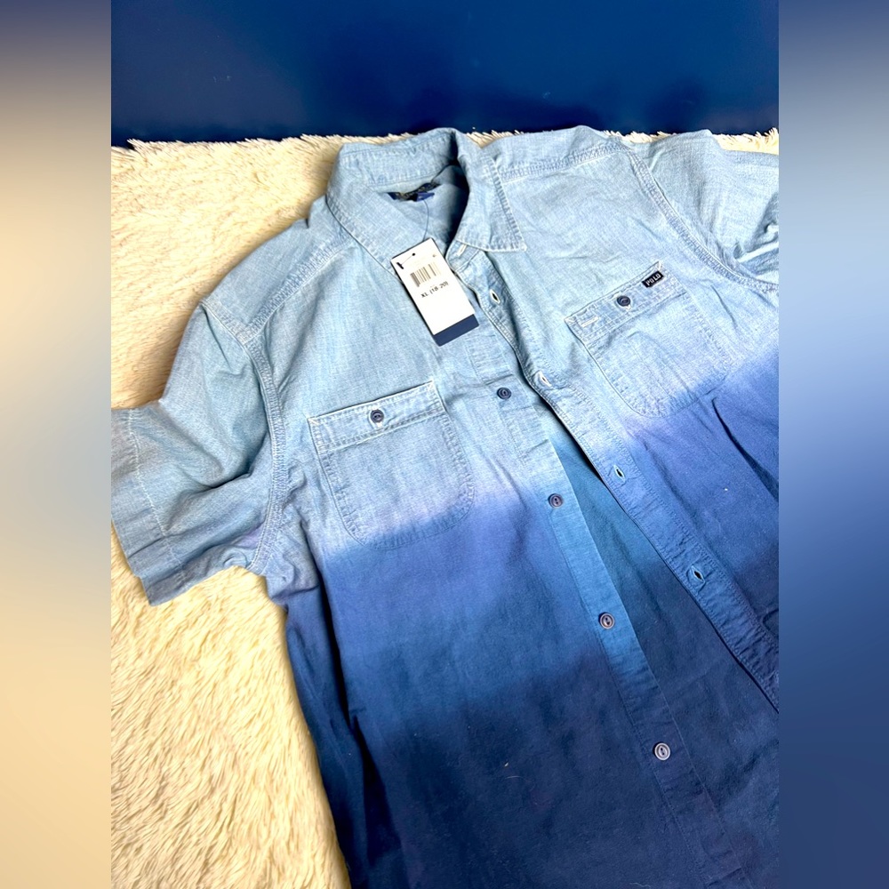 Ralph Lauren Big boys ombré shirt size XL NEW